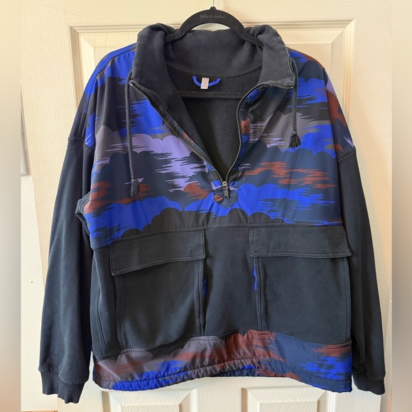 Free People Movement Daybreak Sweatshirt Size Medium Pullover Printed 1/2 Zip - Picture 3 of 13